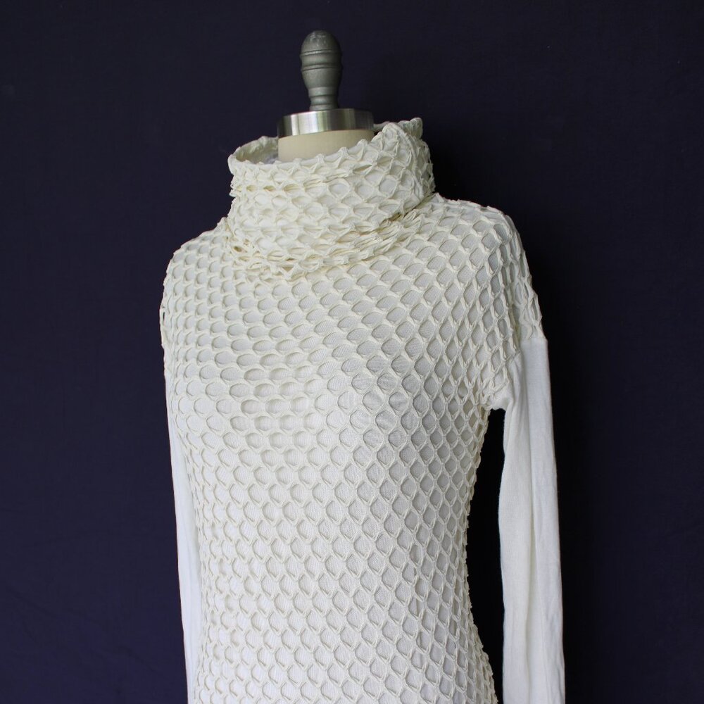 Twenty Montreal Mesh Crochet Macram Net Cream Fun… - image 5
